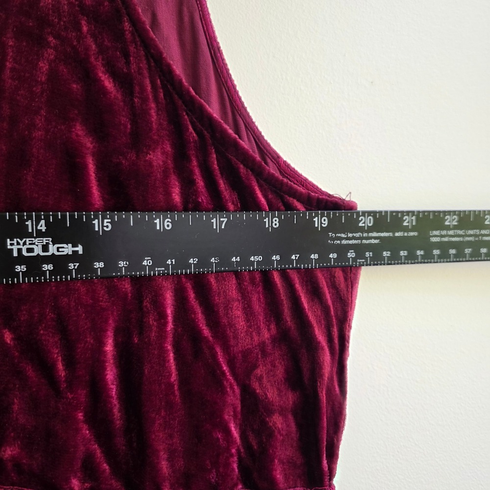 Velvet Maxi Dress Red Broomstick Crinkle Large Witchy Vamp Goth Renaissance - Picture 6 of 7